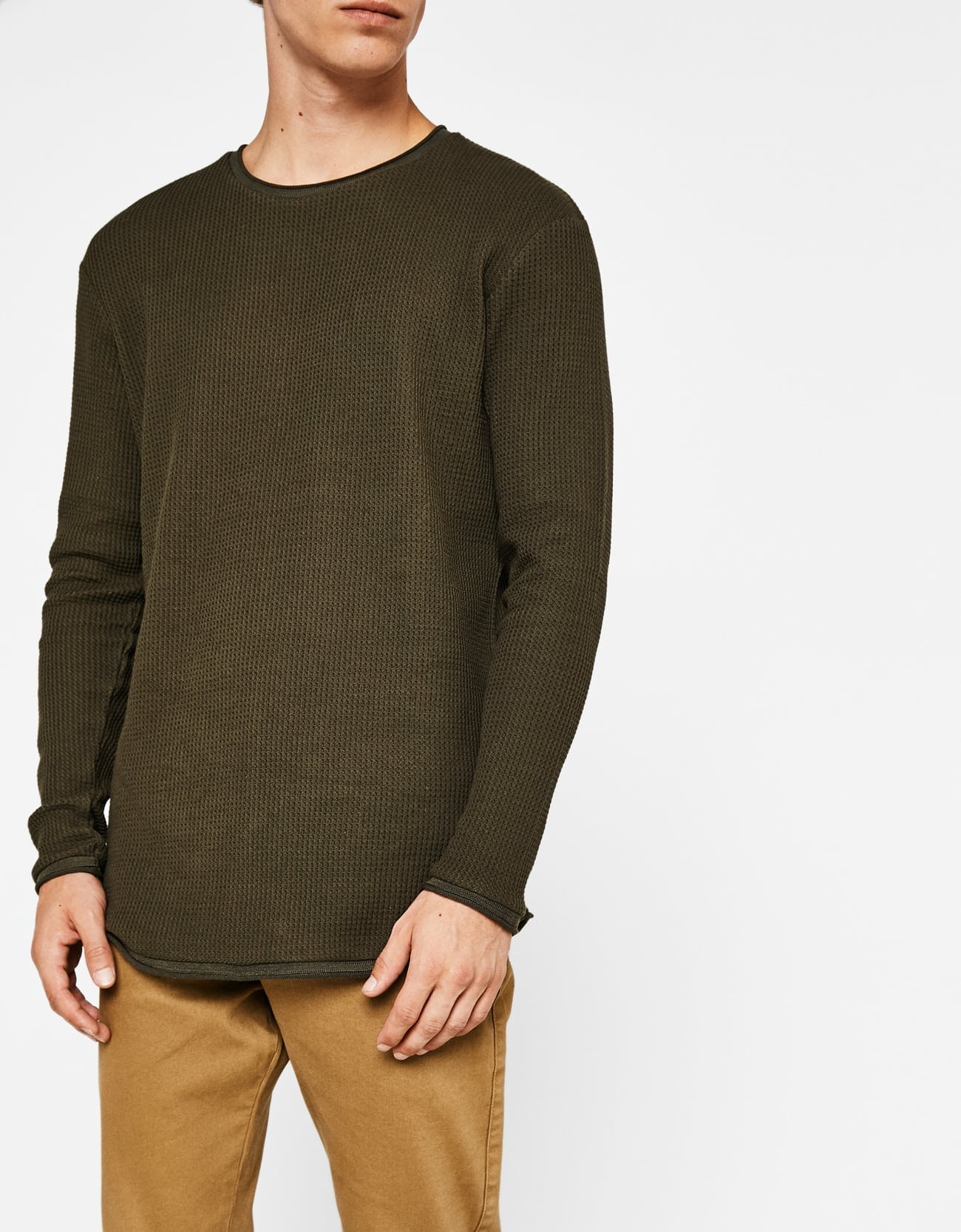 Micro Waffle Knit Sweater