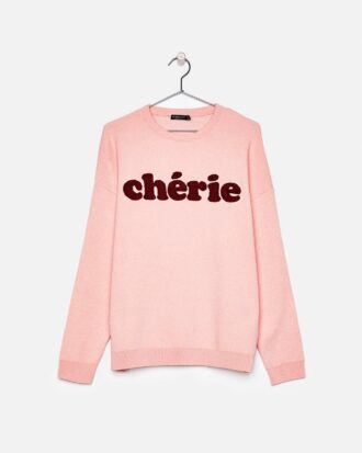 Oversized sweater with slogan