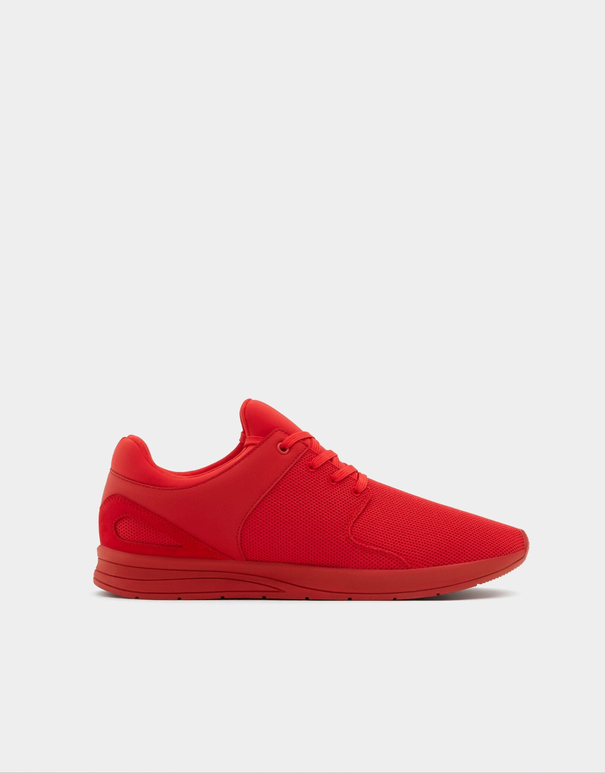 Red technical fabric sneakers